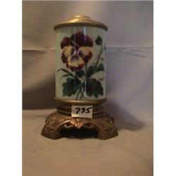 1881 STYLE VASE LAMP - PANSY, 9 1/4"C, 1881 CIRCA 