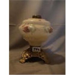YELLOW & ORANGE DAISY LAMP, 8 3/4"C, 1890 CIRCA 