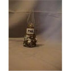 MILK GLASS LAMP - MINI. 7"CH, 1900 CIRCA 