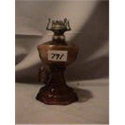 AMBER REPRODUCTION LAMP, 8 1/4"B, 1960 CIRCA 