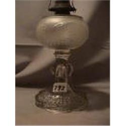 TEARDROP WITH EYE WINKER & PLUME LAMP, 12 1/2"B, 1880 CIRCA 