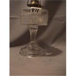 BASKETWEAVE LAMP, 10"B, 1880 CIRCA 