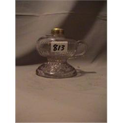 DOGTOOTH FINGER LAMP, 4 3/4"C 1890 CIRCA 