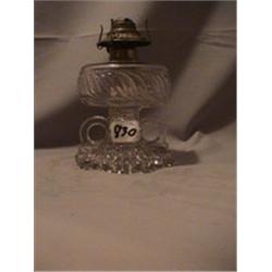 2 HANDLED BALL BASE LAMP, 7 1/2"B, 1880 CIRCA 