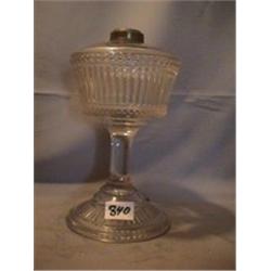 DUNCAN RIBBED BAND LAMP, 10"C, 1890 CIRCA 