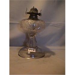 SWIRLED ROSETTE LAMP, 10"B, 1890 CIRCA 