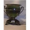 Image 1 : 2 HANDLED METAL-GREEN-LAMP BASE, 8 1/2"R, 1895 CIRCA 