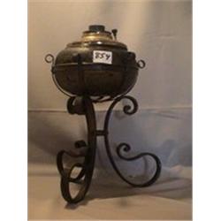 IRON BOUQUET LAMP, 14"C, 1890 CIRCA 