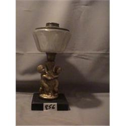 2 CHERUBS FIGURE LAMP, 11"C, 1870 CIRCA 