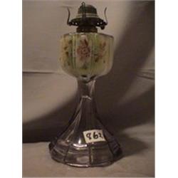 RIBBED - PAINTED LAMP, 12 1/2" B, 1870 CIRCA 