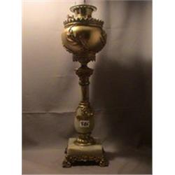 ONYX & BRASS BOUQUET LAMP, 25 1/4"FH, 1890 CIRCA 
