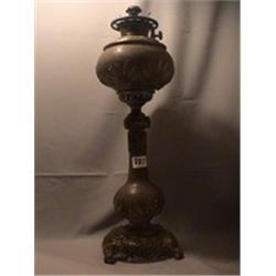METAL & BRASS BOUQUET LAMP, 24"F, 1890 CIRCA 