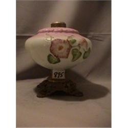 MORNING GLORY LAMP, 8"C 1890 CIRCA 