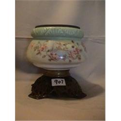 GOOSE SCENE LAMP BASE, 8 1/4"R, 1890 CIRCA 