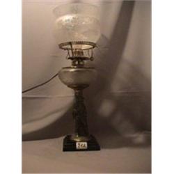 ROMEO FIGURE LAMP, 19 1/2"S, 1870 CIRCA 
