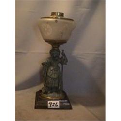 FISHERGIRL FIGURE LAMP, 13"C, 1870 CIRCA 