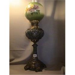 WOMAN CAMEO BOUQUET LAMP, 28 1/2"CH, 1890 CIRCA 