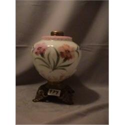 DIANTHUS PINK LAMP, 9 1/4"C, 1890 CIRCA 