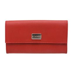 Bvlgari Red White Vinyl Leather Long Wallet