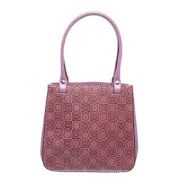 Salvatore Ferragamo Purple Embossed Leather Shoulder Handbag