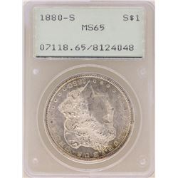 1880-S $1 Morgan Silver Dollar Coin PCGS MS65 Old Green Rattler