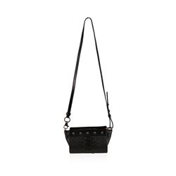 Designer Alexander Wang Convertible Black Python Pelican Sling Bag