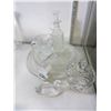 Image 3 : LOT OF CRYSTAL CANDLE PLATES, CANDY DISH, WINE DECANTER