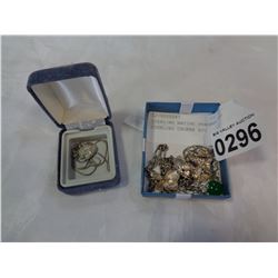 STERLING NATIVE PENDANT AND STERLING CHOKER ETC
