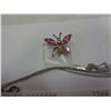 Image 2 : FINE STERLING NECKLACE W/ BUTTERFLY PENDANT STAMPED 925 - MISSING 1 STONE
