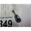Image 2 : STAMPED 925 NECKLACE W/ BLACK TEARDROP CRYSTAL PENDANT