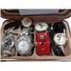 Image 2 : CLOISONNE BELL SWISS ARMY WATCH, MICKEY MOUSE WATCH AND GREEN PANDORA CASE OF VARIOUS WATCHES