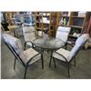 Image 2 : GLASSTOP PATIO TABLE AND 4 CHAIRS