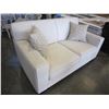 Image 2 : ASHLEY SIGNATURE FLOOR MODEL MODERN OFF WHITE LOVESEAT, RETAIL $1199