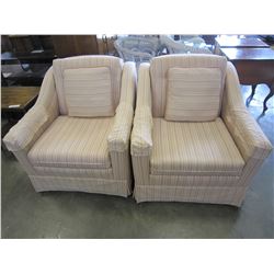 2 STRIPED ARM CHAIRS