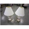 Image 1 : PAIR OF WHITE PORCELAIN TABLE LAMPS