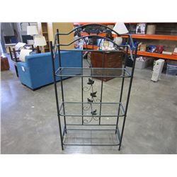 5FT 3 TIERED GREEN METAL SHELF