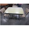 Image 1 : 1950S CHROME AND ARBORITE TABLE AND 3 CHAIRS
