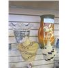 Image 2 : ROSEVILLE VASE AND GLASS VASE W/ SILVER IN LAY AND 2 WOVEN BASKETS