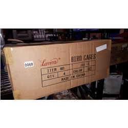 BOX OF 4 NEW COMPLETE BIRD CAGES
