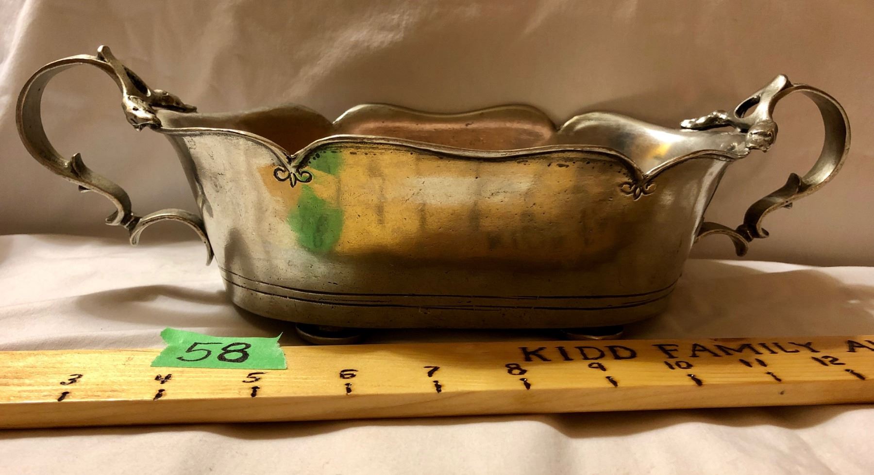 ETAIN 95 ZINN PEWTER OVAL BOWL