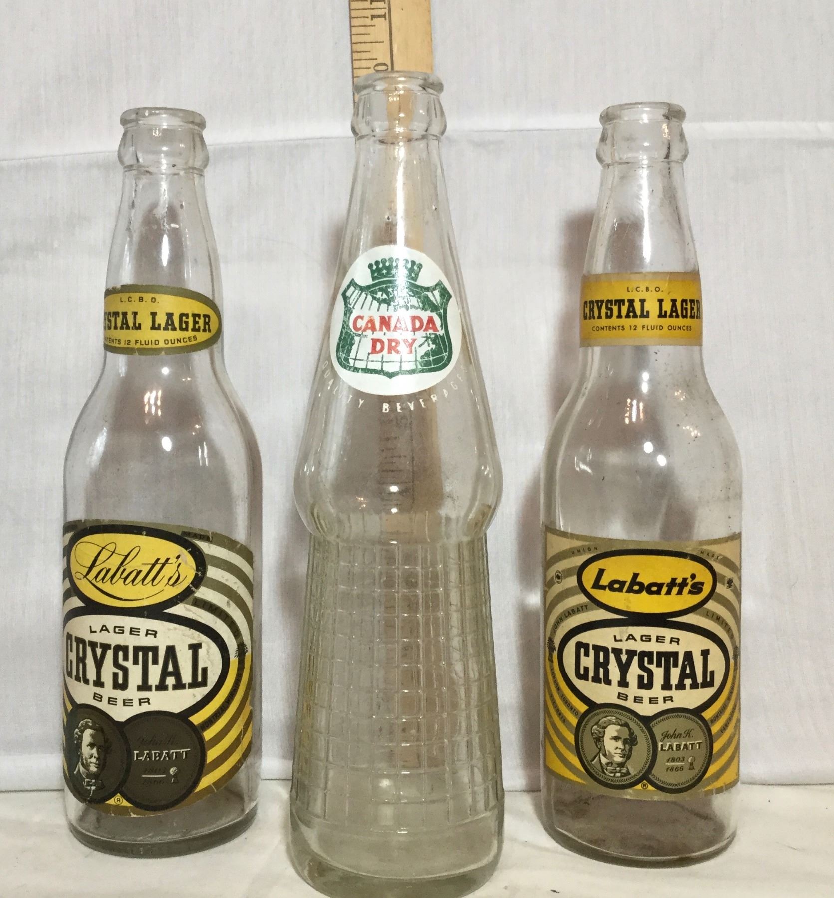 GR OF 3 VINTAGE BOTTLES. LABATT'S CRYSTAL - CANADA, LABATT'S CRYSTAL ...