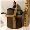 Image 1 : WWI COBALT BLUE ENAMEL CANTEEN WITH MATERIAL COVER & CORK
