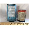 Image 2 : GR OF 2, 1 QT SZ STP RADIATOR TREATMENT TIN - FULL. FIRESTONE 3-A-28 WATER PUMP TIN.