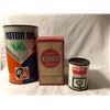 Image 1 : GR OF 3. BA 1 QT TRANSITION TIN - FULL. NIEHOFF VINTAGE BOX W / PART. BP TIN BANK.