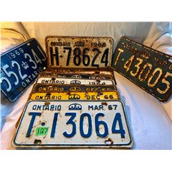 GR OF 10 ONT. LICENCE PLATES, 1960-69