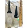 Image 1 : GR OF 2, GLASS OIL BOTTLES WITH TIN SPOUTS