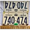 PAIR OF 1956 LICENCE PLATES - ONTARIO