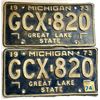 Image 1 : PAIR OF 1973 MICHIGAN LICENCE PLATES