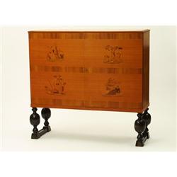  Service cupboard furnished with drawers and shel