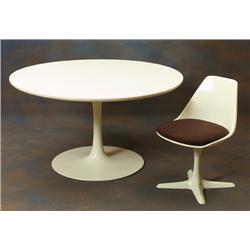  Table, metall H 75 och diam. 135 + 6 chairs